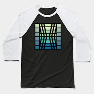 “Dimensional Bend” - V.3 Blue/Green - (Geometric Art) (Dimensions) - Doc Labs Baseball T-Shirt